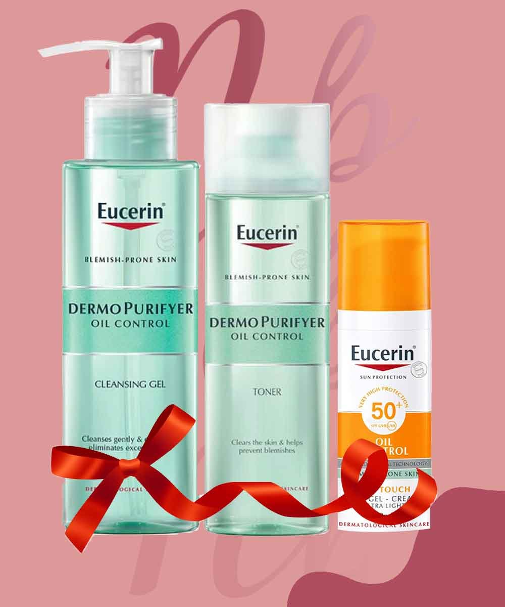 EUCERIN OIL CONTROL PROMO (CLEANSING GEL& TONER &SUN GEL CREAM)